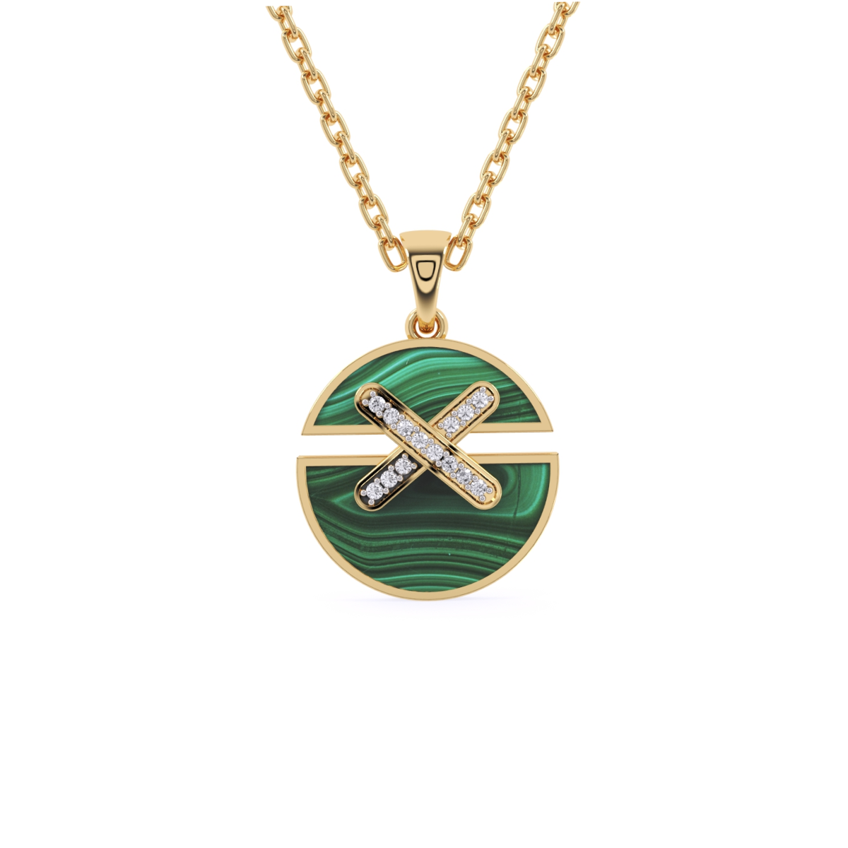 Unique X Style Round Diamond Necklace For Girls